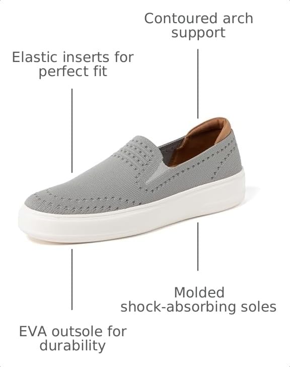 Dearfoams Women's Slip-On Lightweight Comfortable Sophie Loafers with Arch Support, Light Grey, 10 by Dearfoams - Used condition - Image 3