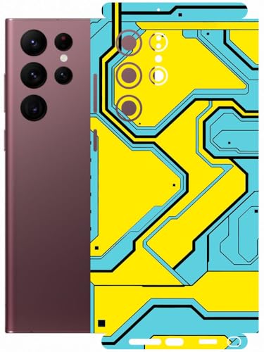 Image of AtOdds - Full Body Back Screen Guard Protector Film - Lamination Wrap Skin Sticker Compatible with Samsung Galaxy S22 Ultra | Scratchproof Matte Finish (YellowLane)