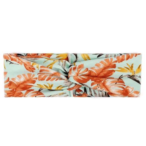 Diadema Mujer Diadema Elástica Ancha Con Estampado De Flores For Niñas, Diadema Cruzada Con Nudos, Accesorios Suaves For El Cabello(Color-18)