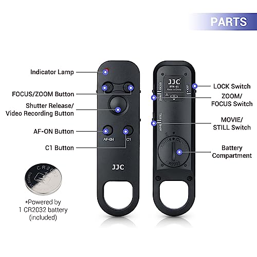 JJC BTR-S1 Wireless Bluetooth Remote Control Replaces Sony RMT-P1BT for Sony A7M4 A7 IV ZV-1F ZV1F ZV-1 ZV-E10 A7C A6600 A6400 A6100 A7R IV A7R III A7 III A9 II DSC-RX100 VII DSC-RX0 II