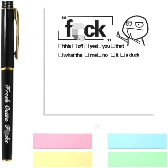 Divertida nota adhesiva, What The F*ck, por el amor de F*ck, bloc de notas novedosos para adultos con pestañas de índice adhesivas, divertidas notas