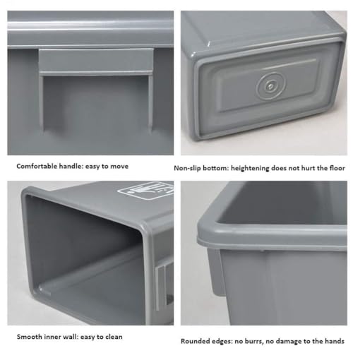 Caneca de basura de plástico 42L con tapa separable miniatura 4