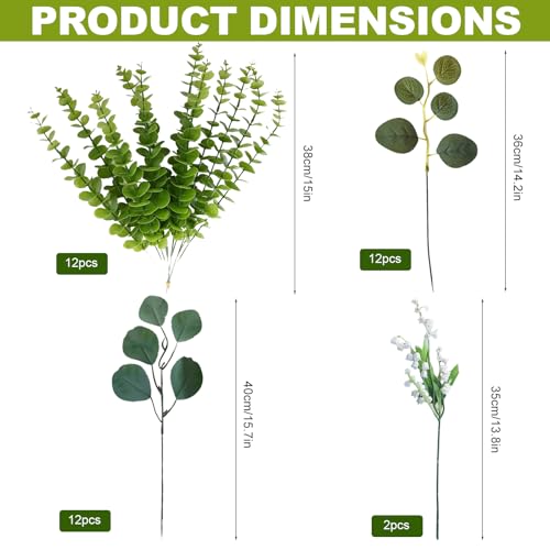 Branches d'eucalyptus artificielles aux 4 styles texturés pour la maison