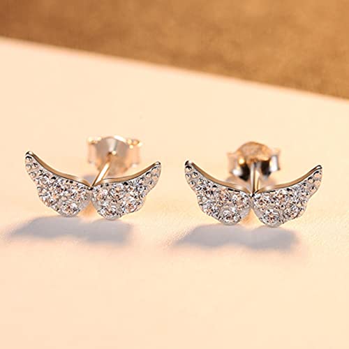 Boucles d'oreilles ailes d'ange en argent sterling 925 véritable et bijoux scintillants