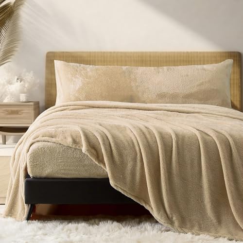 MANEMI Juego de Sábanas Coralina Cama 180,Incluye Sábana Encimera, Bajera y Funda de Almohada,Cálido y Comfort, 100% Microfibra Extra Suave,Sábana para Invierno.