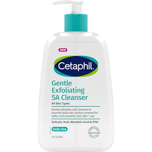 Cetaphil Gentle Exfoliating SA Cleanser, Foaming Gel Cleanser for All Skin Types, 236ml Pump Bottle, Salicylic Acid, Mandelic Acid & Gluconolactone, Gently Exfoliates, Dermatologist Recommended Brand