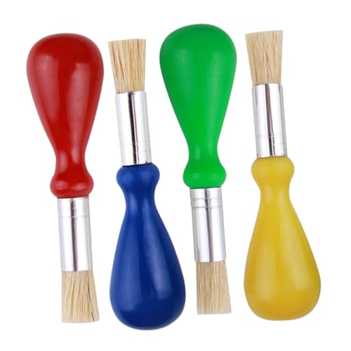 Gogogmee Aquarellpinsel Kinder 4 Stück Kleiner Malpinsel Abwaschbar Mit Farbigen Griffen Für Kindergarten Bastelspaß