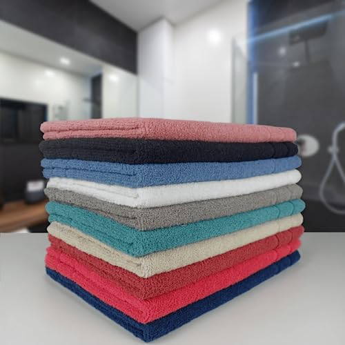 Kit 06 Tapetes de Banheiro Saída de Box Atoalhado Felpudo 100% Algodão Antiderrapante 550g/m² 45x70c