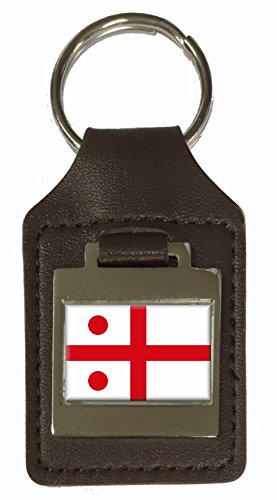 Porte-clés en cuir gravé drapeau Angleterre pour style citadin et voyage