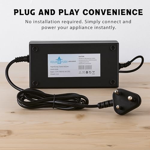 Image of AQUADPURE 24V RO Power Supply Adapter for Water Purifier,Compatible with Domestic RO Systems, SMPS Adapter, Black