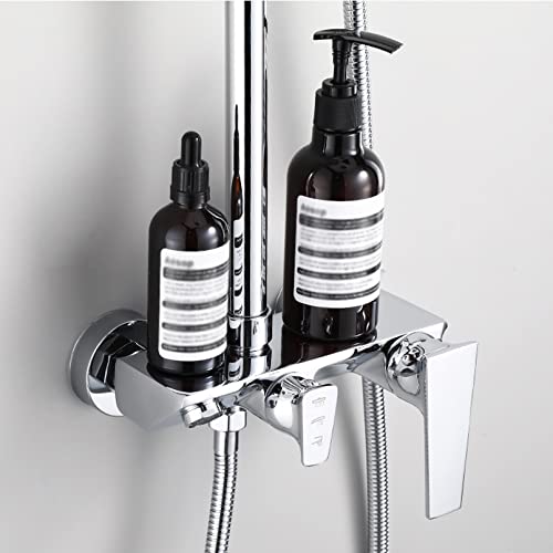 Tête de douche haute pression en chrome avec support ajustable durable