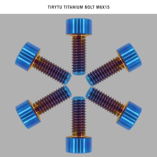 Image of Titanium Bolts M6x15 Hex Socket Screws, Burnt Blue, 6PC