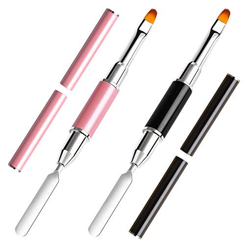 Kalolary 2Pcs Pinceles para Uñas Poly Gel de Doble Extremo Brush & Picker 2 en 1 Cepillos...