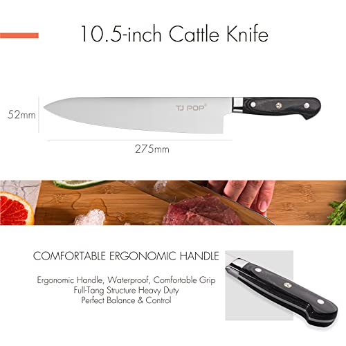 Tj Pop Gyuto Chef Knife 10.6 Inch, Professional Japanese Sushi Knife, Full-Tang Designed, Premium High Carbon Steel Blade 270Mm #TOP2