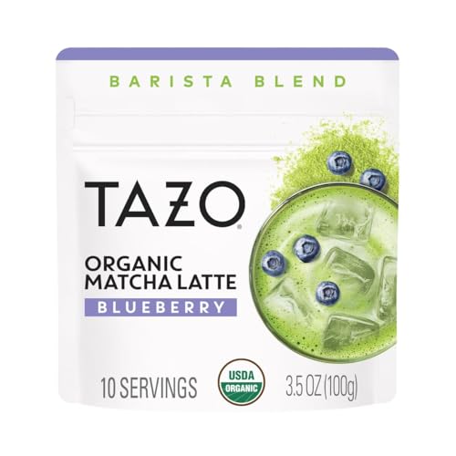 TAZO Organic Blueberry Matcha Latte, Barista Blend Matcha Powder, 10