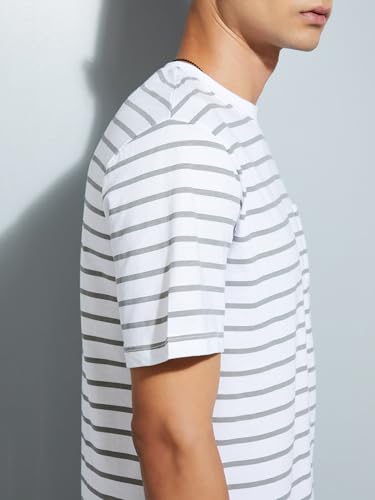 Image of Max Men's Cotton Regular Fit URB N Striped T-Shirt