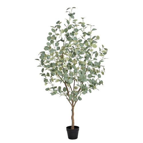 Keeplush Eukalyptus Baum künstlich 150cm, künstliche Pflanzen groß mit 477Seidenblättern, Große Kunstpflanzen Wie echt-Kunstpflanzen Indoor für Wohnzimmer, Büro oder Schlafzimmer