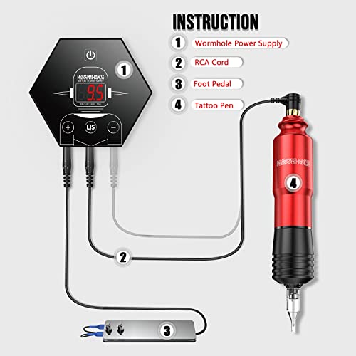 Tattoo Kit,Wormhole Complete Tattoo Pen Kit Rotary Tattoo Gun For Beginners Tattoo Power Supply Tattoo Ink Tattoo Cartridge Needles Tk203 #TOP2