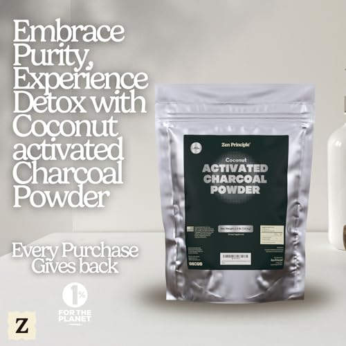 Image of Zen Principle Coconut Activated Charcoal Powder. Whitens Teeth, Rejuvenates Skin and Hair, Supports Better Digestion. USA-Owned Producers, 2.5 lb