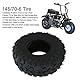145/70 6 Tubeless Reifen, vorne und hinten, verschleißfest, 4 lagig, pannensicher, knorriges Profil, ATV Tubeless Reifen für Quad Go Karts