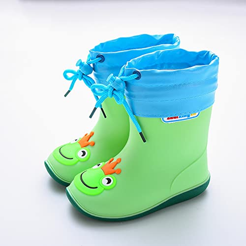 Toddler Rain Boots, Kids Rain Boots Waterproof Rubber Boots for Girls Boys with Sock Fun Patterns Easy-On Handles2
