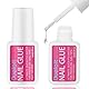 LOPHE Nagelkleber Extra Stark 8ml, Professioneller Nail Glue mit Pinsel für Kunstnägel & Press On Tips, Schnelltrocknender, Nagelkleber für Tips, Strasssteine, Naturnägel
