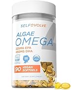 selfevolve Algae Omega 3 1,500mg - Vegan Supplement with Patented Life's Omega 3 - High Dose EPA ...