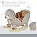 Qaba Kids Rocking Horse, Bear-Shaped Plush Toddler Ride on Horse with Sound, Wooden Base & Safety Belt for 18-36 Months, Gray