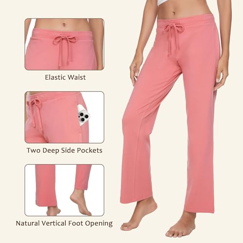 Image of U2SKIIN 2 Pack Pajama Pants for Women Soft, Cotton Comfortable Womens Lounge Lightweight Sleep Pj Bottoms