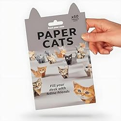 DIY Paper Cats - 50 Sheets DIY 3D Paper Cats Origami Kit Fun & Relaxing Art Activity for Adults, Teens & Kids, No Glue Needed, Unique Desk Decoration Gift for Cat Lovers