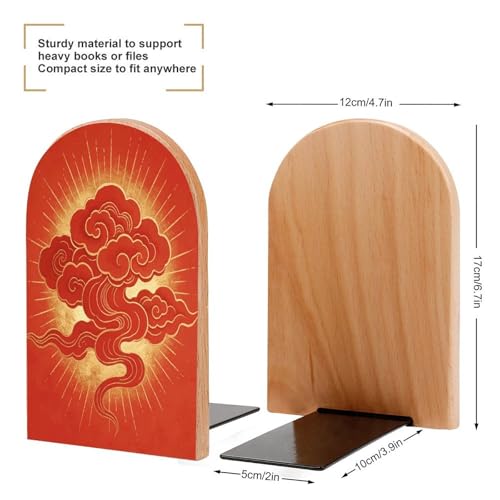 Sujetalibros de madera Auspicious de gran resistencia y base metálica protectora 3