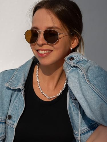 FindChic Handcuff Necklace Padlock Pendant Customized Handcuffs Bracelet Stainless Steel/18K Gold Plated/Black Curb Chain Interlocking 16inch/18inch Friendship Statement Necklace for Girls & Women3