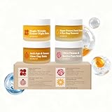 Anti Aging Skincare Set for Mature Skin – 4 in 1 Face Balm Kit with Pomegranate Seed Oil, Sweet Almond Oil & Seabuckthorn Extract – Moisturize Nourish Firming Day & Night Cream, Eye Cream & Face Scrub