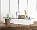 Foreside Home & Garden White Rustic Enamel Slotted Decorative Tray