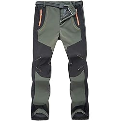 Pantalones Pesca Invierno NXDRS Pantalones forrados de forro polar Softshell de invierno para el aire libre con bolsillos con cremallera. Pantalones de trekking Softshell, impermeables, de senderismo