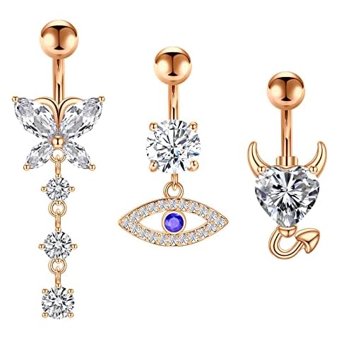 VFUN Mariposa Piercing Ombligo 14G Acero Inoxidable Mujer Cover