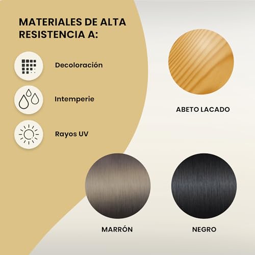 AKORD Banco de jardín Arum | Banco de jardín de madera lacada patas de acero | Banco exterior resistente a la intemperie | banco de madera para exteriores | bancos de jardín con reposabrazos | banco - imagen 7