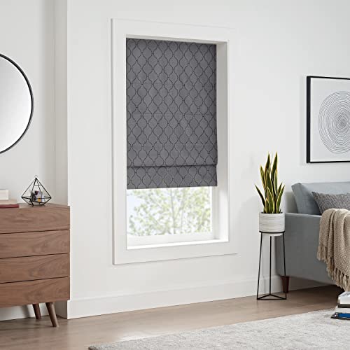 Eclipse Darien Insulating Blackout Cordless Lined Window Roman Shade for Living Room, 31 in x 64 in...
