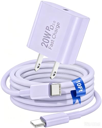 Image of iPhone 17 16 15 Fast Charger Block and 10ft Type C to C Cable Cord Long, 20W USB C Charging Plug for Apple iPhone 17 Pro Max /17 Air /16 Pro Max /16 /15 Pro /15 Plus /iPad Mini,Wall Power Adapter Cube Brick