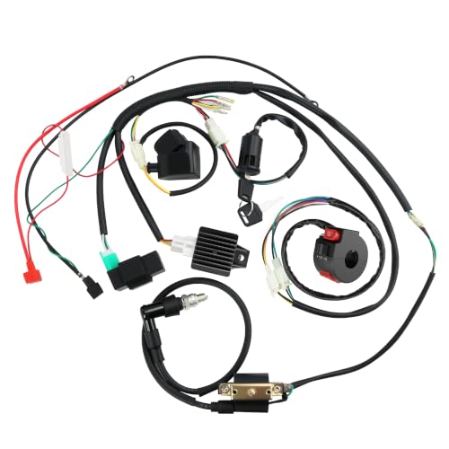 Image of PRO BAT 125cc ATV Full Wiring Harness Assembly Kit | w / Solenoid Relay Ignition Voltage Regulator CDI for 50cc 70cc 90cc 110cc 125cc Chinese Mini Kid ATV Quad 4 Stroke Wheeler