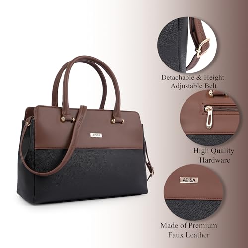Image of Color Block Shoulder Handbag for Women - Stylish Crossbody Bag with Sling Belt, Ladies' Purse with Top Zipper Closure, Gift for Women and Girls (ADW4088)