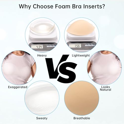 Image of Nimiah Bra Inserts Breast Enhancers - 2 Pairs Push up Swimsuit Pads Add Cups Size Instantly Fits AB, C, D Cup
