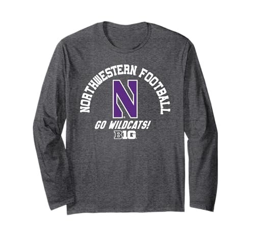 Northwestern Wildcats Big 10 Football Logo Long Sleeve T-Shirt