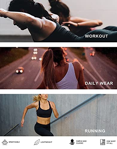 TELALEO 2-6 Pieces Basic Crop Tops for Women Sport Yoga Workout Racerback Tops Casual White Tanks Black/Grey/White/Red/Pink/Navy-M