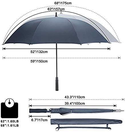 G4Free 54/62/68 Inch Extra Large Oversized Golf Umbrella Heavy Duty Big Long Umbrella Automatic Open Windproof Waterproof Stick Rain Umbrellas for Men Women