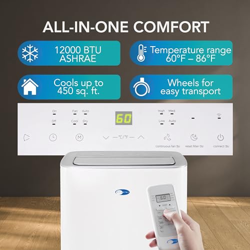 Image of Whynter Portable Air Conditioner 12,000 BTU Smart Wi-Fi 450 SqFt ARC-0850XP