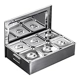 Caja De Especias De Acero Inoxidable, Organizador para Almacenar Sal, Azúcar Y Condimentos, Ideal para La Estación De Ingredientes De Cocina Y Dispensador De Condimentos Y Frutas (Plata-A) (50 X 34,4