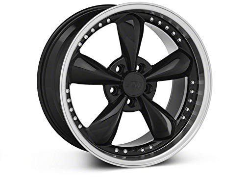 Bullitt Motorsport Gloss Black Wheel; 18x9; 24mm Offset Compatible For 87-93 Mustang w/ 5-Lug Conversion