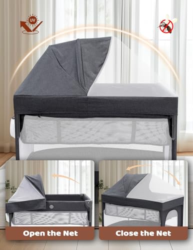 Dripex Baby Playpen Net, Sun Protection, Sleep Tight, Baby Playard Net for Newborn to Toddlers, Dark Grey — view 2