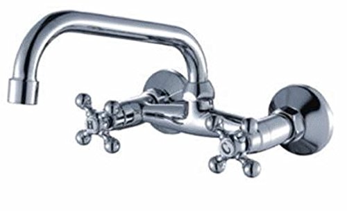 MEZCLADOR FREGADERO PARED 15 CM. ENTRE TOMAS SERIE CRUZ